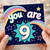 9th Birthday Card, You Are 9 Rainbow Stars Celebration Card