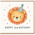 2nd Birthday Card, Cute Lion Party Hat Birthday Card
