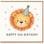 5th Birthday Card, Cute Lion Party Hat Happy 5th Birthday Card
