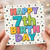 7th Birthday Card, Happy 7th Birthday Colourful Confetti Design
