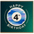 4th Birthday Card, Happy Birthday Age 4 Card