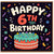 6th Birthday Card, Happy 6th Birthday Cake Design