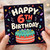6th Birthday Card, Happy 6th Birthday Cake Design