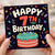 7th Birthday Card, Happy 7th Birthday Card with Cake Design