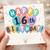 16th Birthday Card, Happy 16th Birthday Balloons and Confetti Design