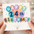 24th Birthday Card, Happy 24th Birthday Balloon Design Card