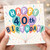 40th Birthday Card, Happy 40th Birthday Balloon Design