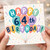 64th Birthday Card, Happy 64th Birthday Balloon Design