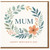 Mum Mother's Day Card - Elegant Floral Wreath with 'MUM' and 'Happy Mother's Day' Message - For Mother Step-Mom