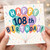 108th Birthday Card, Colourful Balloon Birthday Card