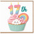 17th Birthday Card, Cute Cupcake and Rainbow Design
