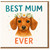 Best Mum Ever Dachshund Card - Cute Dog with Daisy Flower Crown - Mother's Day or Birthday Card for Mum