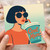 Cool Mum Birthday Card - Retro Illustration of Stylish Mum with Sunglasses and Drink Cup, Fun Birthday Card for