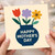 Mother's Day Card for Mum - Bold Floral Vase Illustration with Colourful Flowers and 'Happy Mother's Day' Message - Modern Graphic Greeting