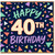 40th Birthday Card, Happy 40th Birthday Confetti Design Card