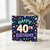 40th Birthday Card, Happy 40th Birthday Confetti Design Card