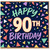 90th Birthday Card, Colourful Confetti Celebration Card