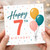 7th Birthday Card, Happy 7th Birthday Balloon Design Card