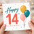 14th Birthday Card, Happy 14th Birthday Balloons Card