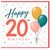 20th Birthday Card, Happy 20th Birthday Card