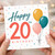 20th Birthday Card, Happy 20th Birthday Card