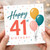 41st Birthday Card, Happy Birthday Balloon Design
