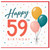 59th Birthday Card, Happy 59th Birthday Balloon Design