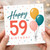 59th Birthday Card, Happy 59th Birthday Balloon Design