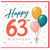 63rd Birthday Card, Happy 63 Birthday Balloons Design