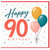90th Birthday Card, Happy 90th Birthday Balloons Design
