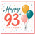 93rd Birthday Card, Happy 93rd Birthday Balloons Greeting Card