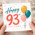 93rd Birthday Card, Happy 93rd Birthday Balloons Greeting Card