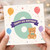6th Birthday Card, Cute Teddy Bear and Balloons Happy 6th Birthday Card