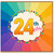 24th Birthday Card, Colourful Rainbow Burst Celebration Card