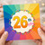 26th Birthday Card, Rainbow Sunburst 26th Birthday Card