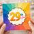29th Birthday Card, Colourful Rainbow Sunburst Design