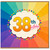 38th Birthday Card, Bright Rainbow Celebration Card