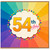 54th Birthday Card, Rainbow Colourful Celebration Card