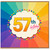 57th Birthday Card, Colourful Rainbow Burst Design