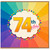 74th Birthday Card, Rainbow Burst Celebration Card