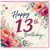 13th Birthday Card, Happy 13th Birthday Floral Watercolour Card