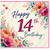 14th Birthday Card, Floral Happy 14th Birthday Card