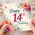 14th Birthday Card, Floral Happy 14th Birthday Card