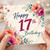 17th Birthday Card, Floral Happy 17th Birthday Card