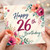 26th Birthday Card, Floral Happy 26th Birthday Card
