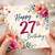 27th Birthday Card, Floral Happy Birthday Card
