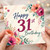 31st Birthday Card, Happy 31st Birthday Floral Greeting Card