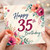 35th Birthday Card, Floral Happy 35th Birthday Greeting Card