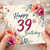 39th Birthday Card, Floral Happy Birthday Card for Her