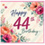 44th Birthday Card, Floral Watercolour Happy Birthday Card